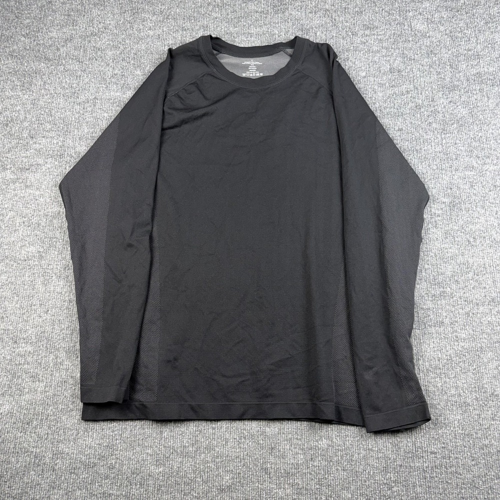 Fabletics Shirt Mens XL Black Long Sleeve‎ Athletic Performance Training Top